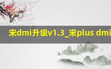 宋dmi升级v1.3_宋plus dmi升级